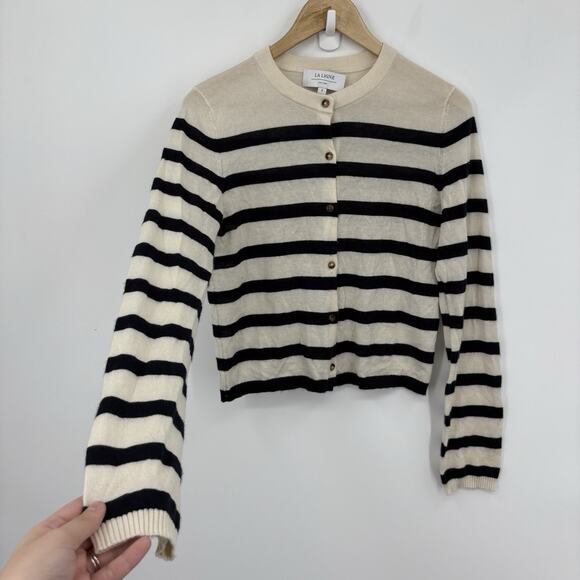 La Ligne Cashmere Cardigan Sweater Women Small Old Money Capsule Parisian Luxury - Picture 5 of 7
